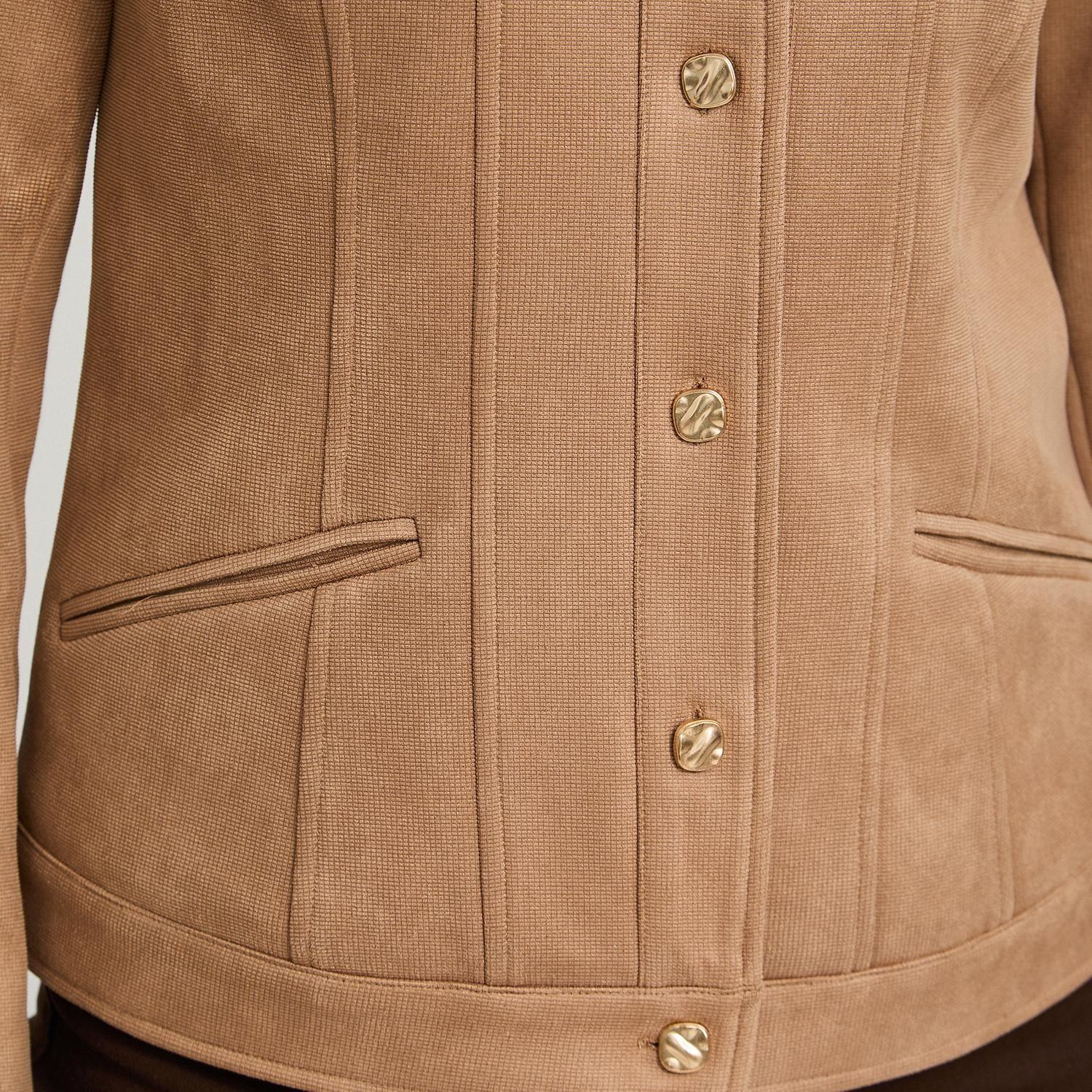 Casaca de Suede Texturado Camel-2