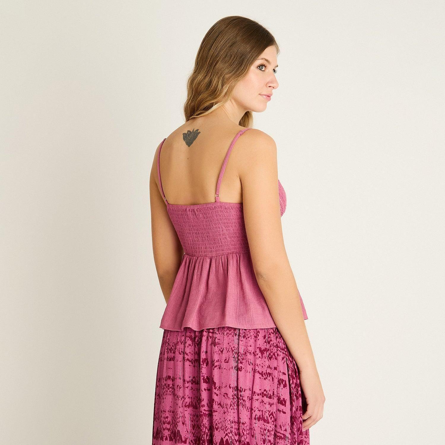 Blusa Rosa Sin Mangas-1
