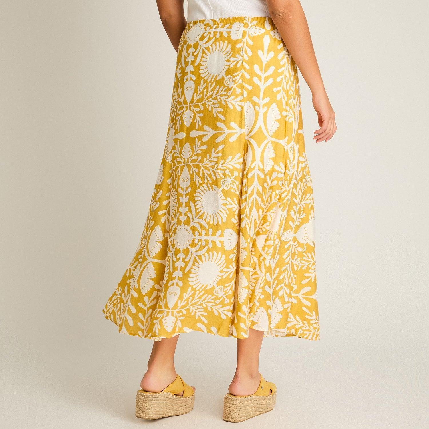 Falda Mostaza Maxi No Elasticado Calce Normal-1