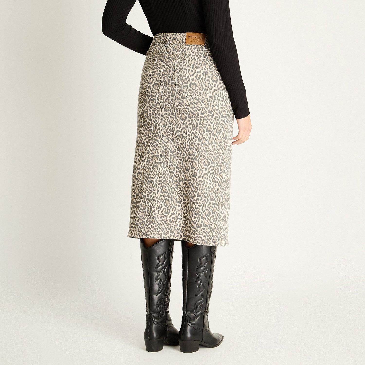 Falda Midi Animal Print-1