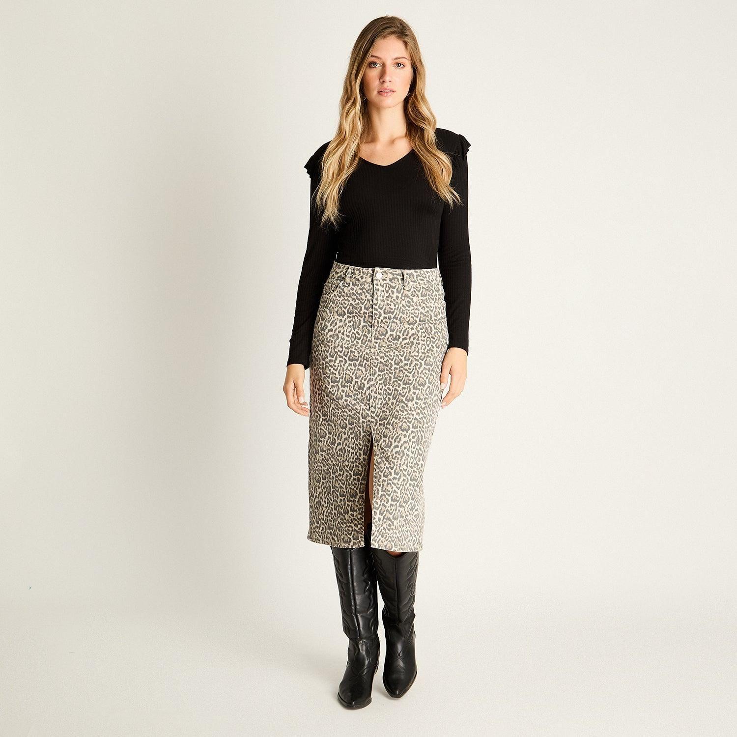 Falda Midi Animal Print-3