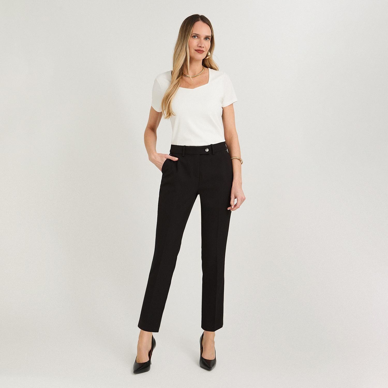 Pantalón Formal Slim un Botón Negro-3