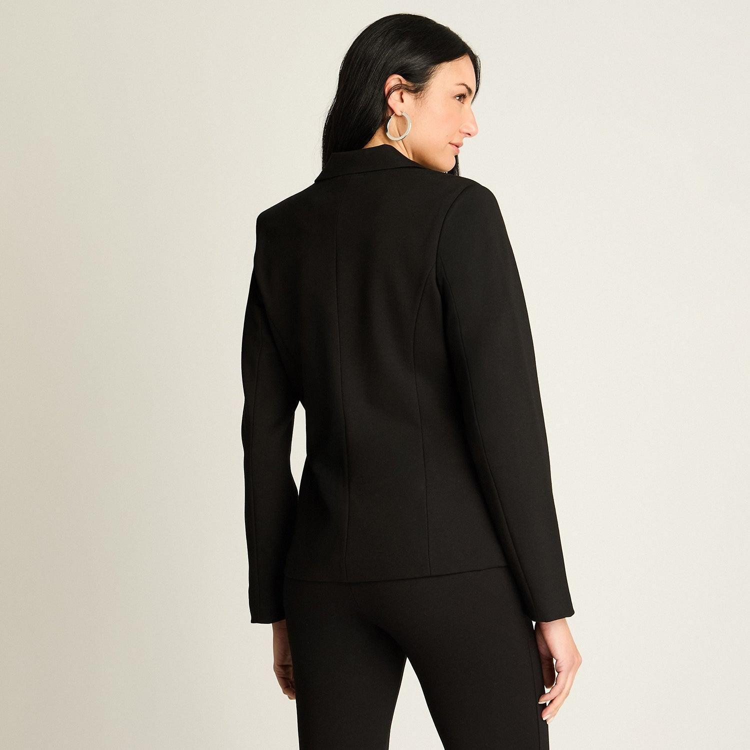 Blazer Negro con Detalle Animal Print-1