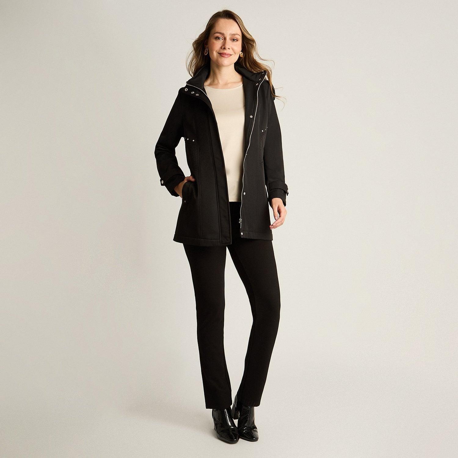 Chaqueta Softshell Manga Larga Con Forro Negro-2