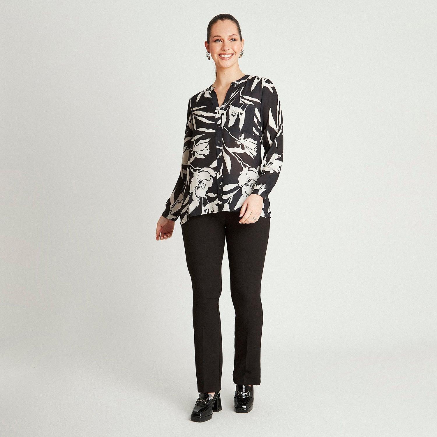 Blusa Tipo Blusón Abotonado Negro-3