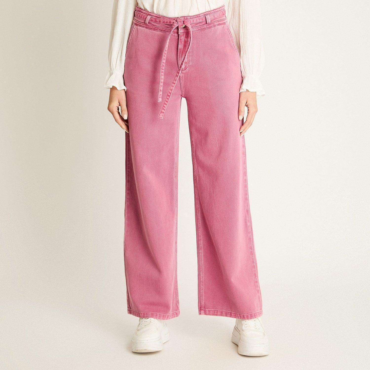 Pantalon Palazzo Lyocell Rosa-0