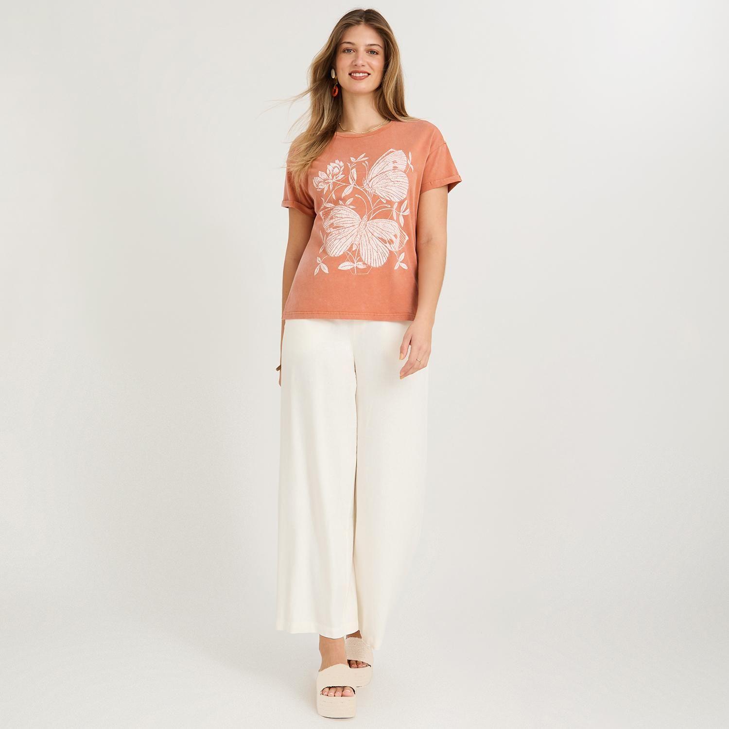 Polera Manga Corta Acid Wash Terracota-3