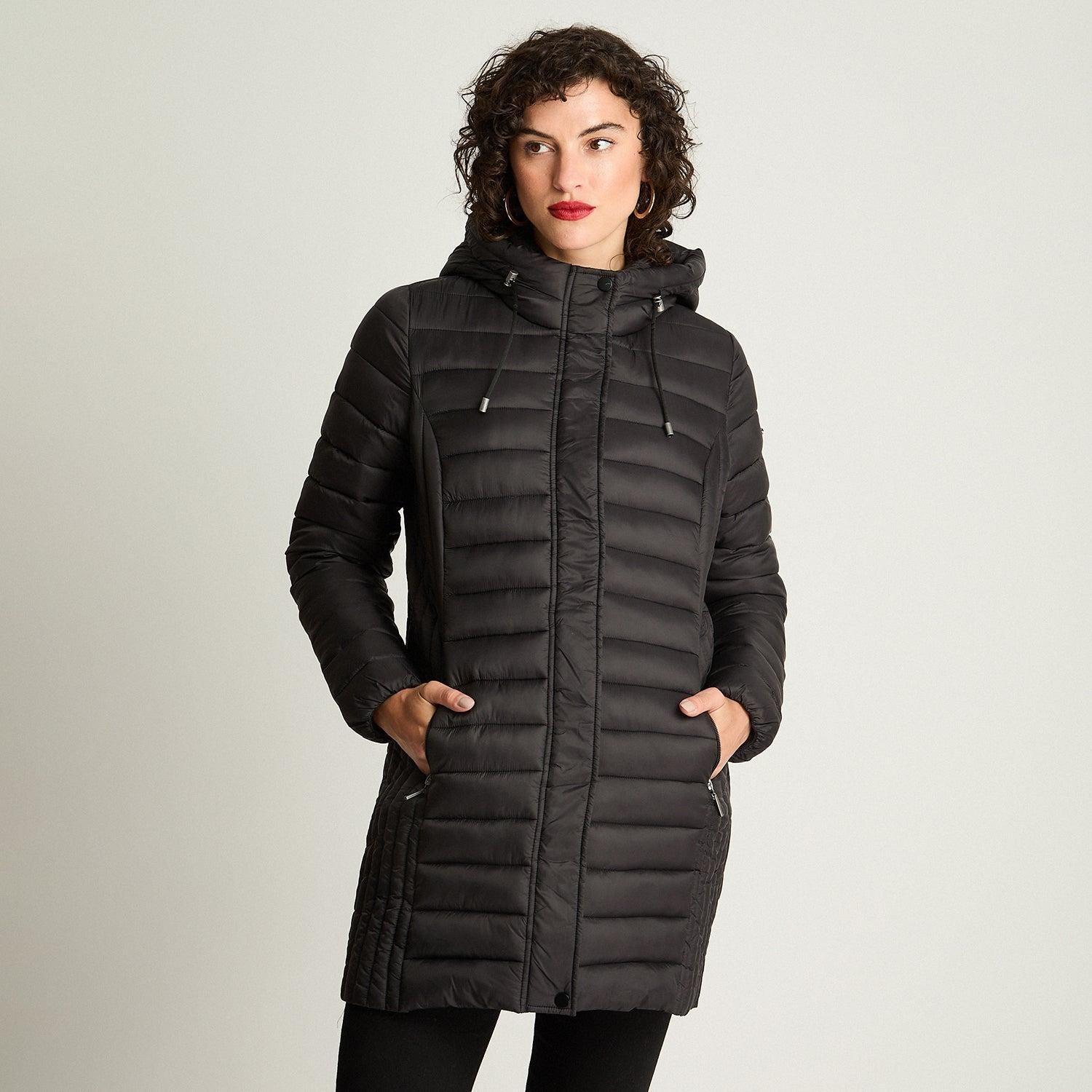 Parka Manga Larga Basica Larga Negro-4