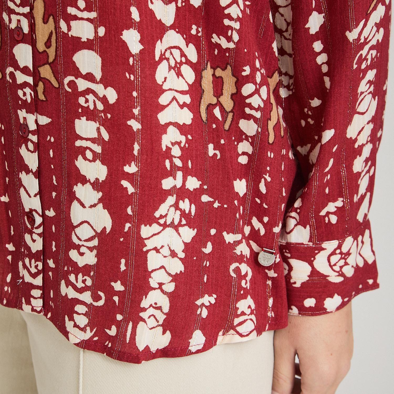 Blusa Manga Larga Print con Lurex Terracota-2