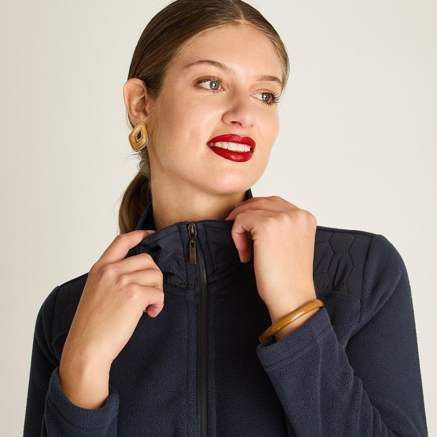 Polerón Polar Azul Full Zipper con Diseño Quilted-2