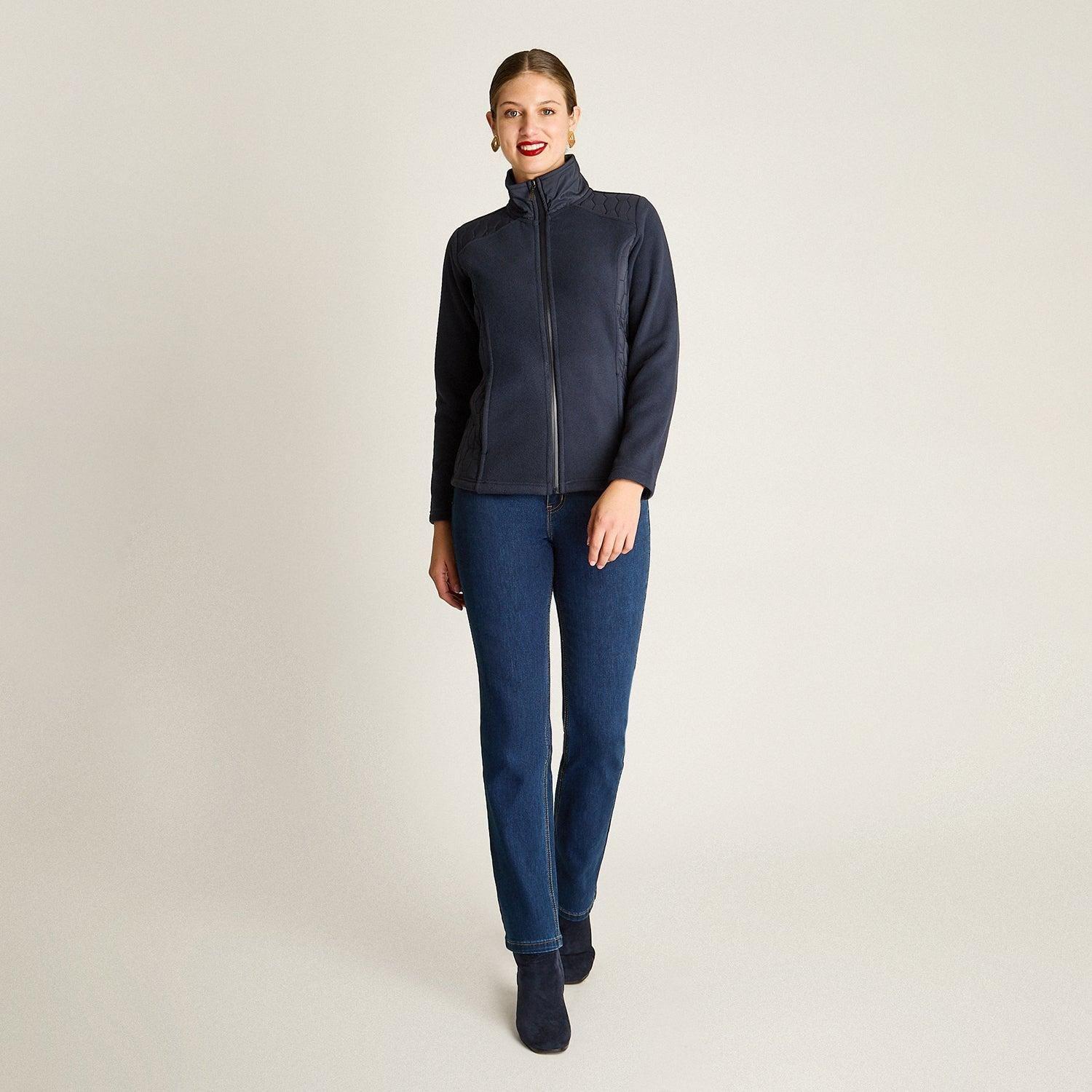 Polerón Polar Azul Full Zipper con Diseño Quilted-3