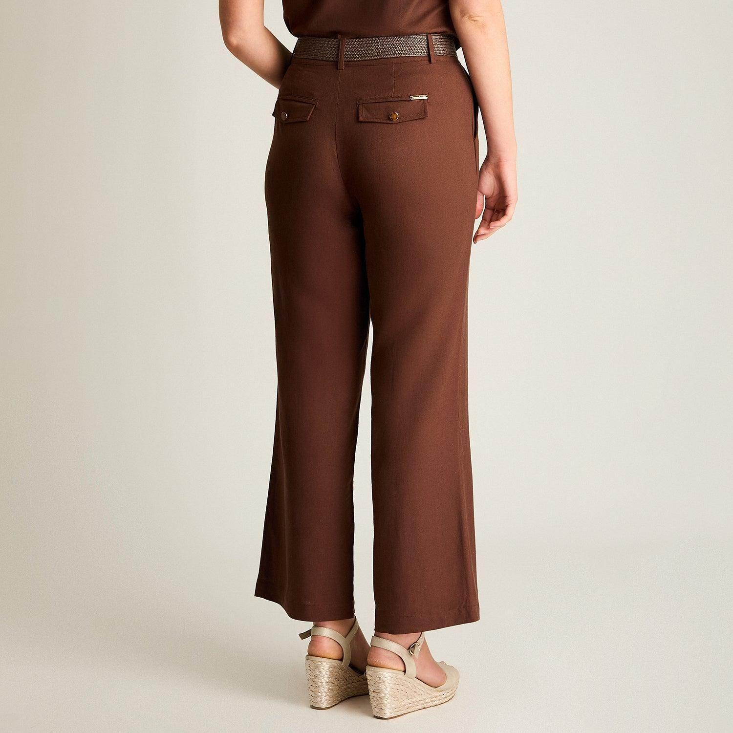 Pantalón Palazzo Formal Café-1