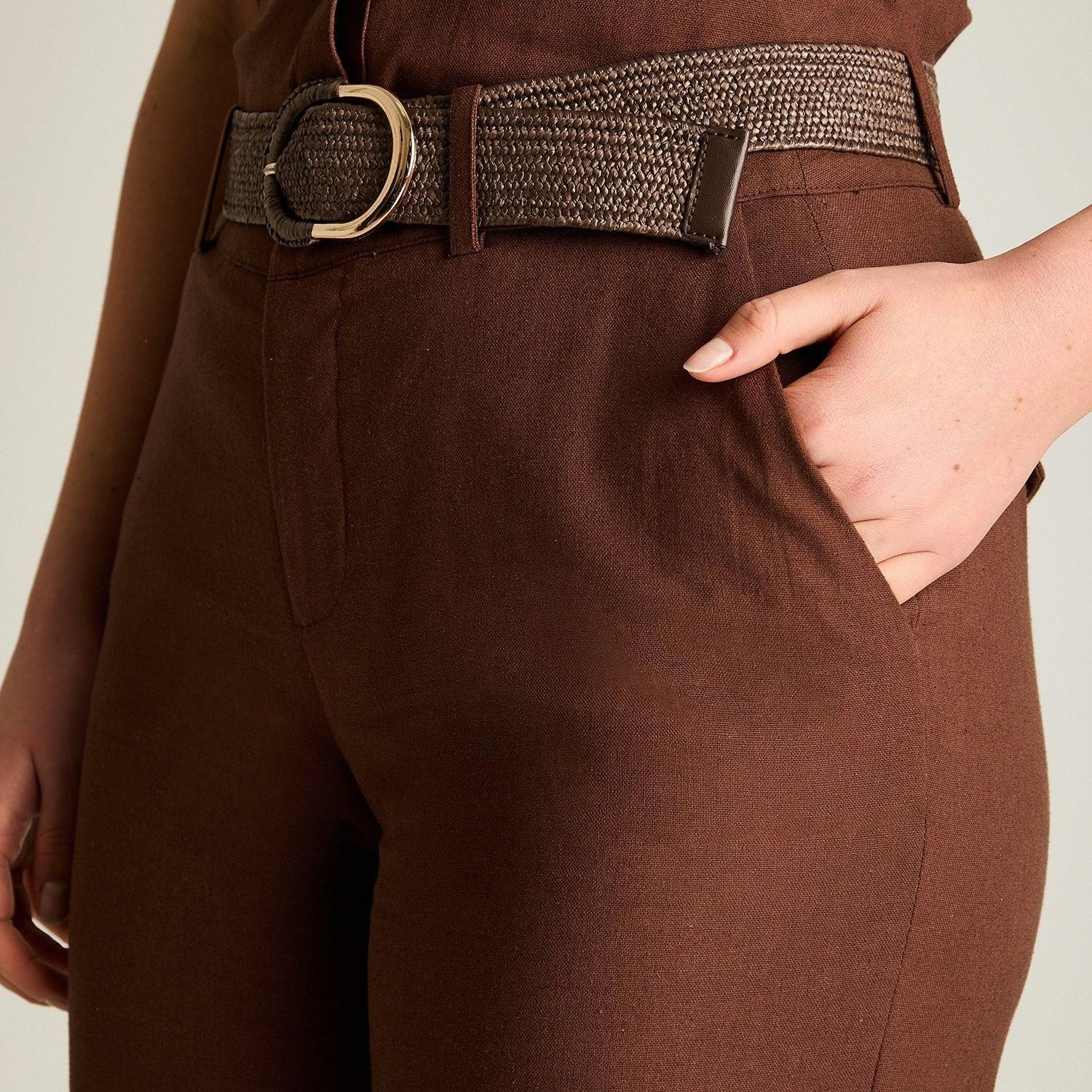 Pantalón Palazzo Formal Café-2