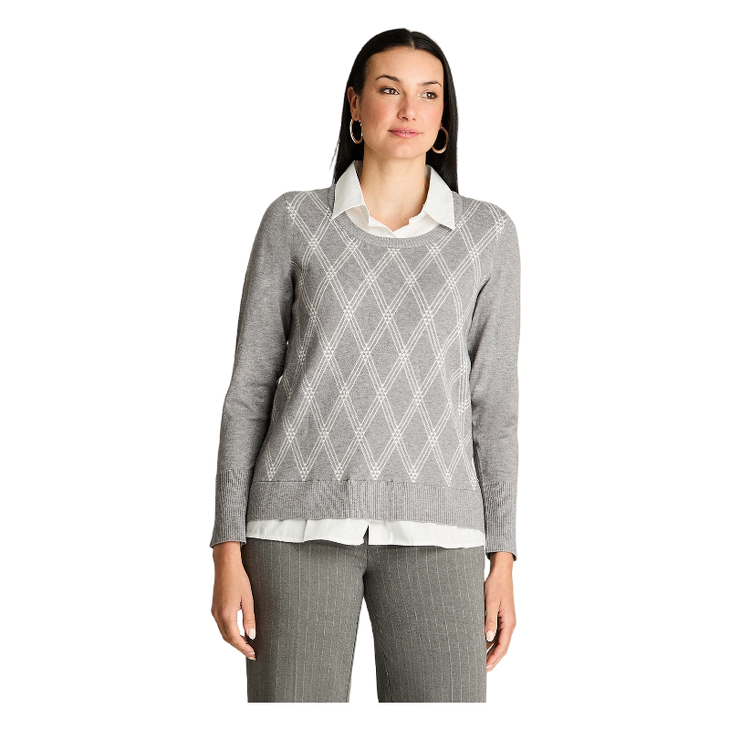 Sweater Manga Larga Twin Set Camisero Gris-0