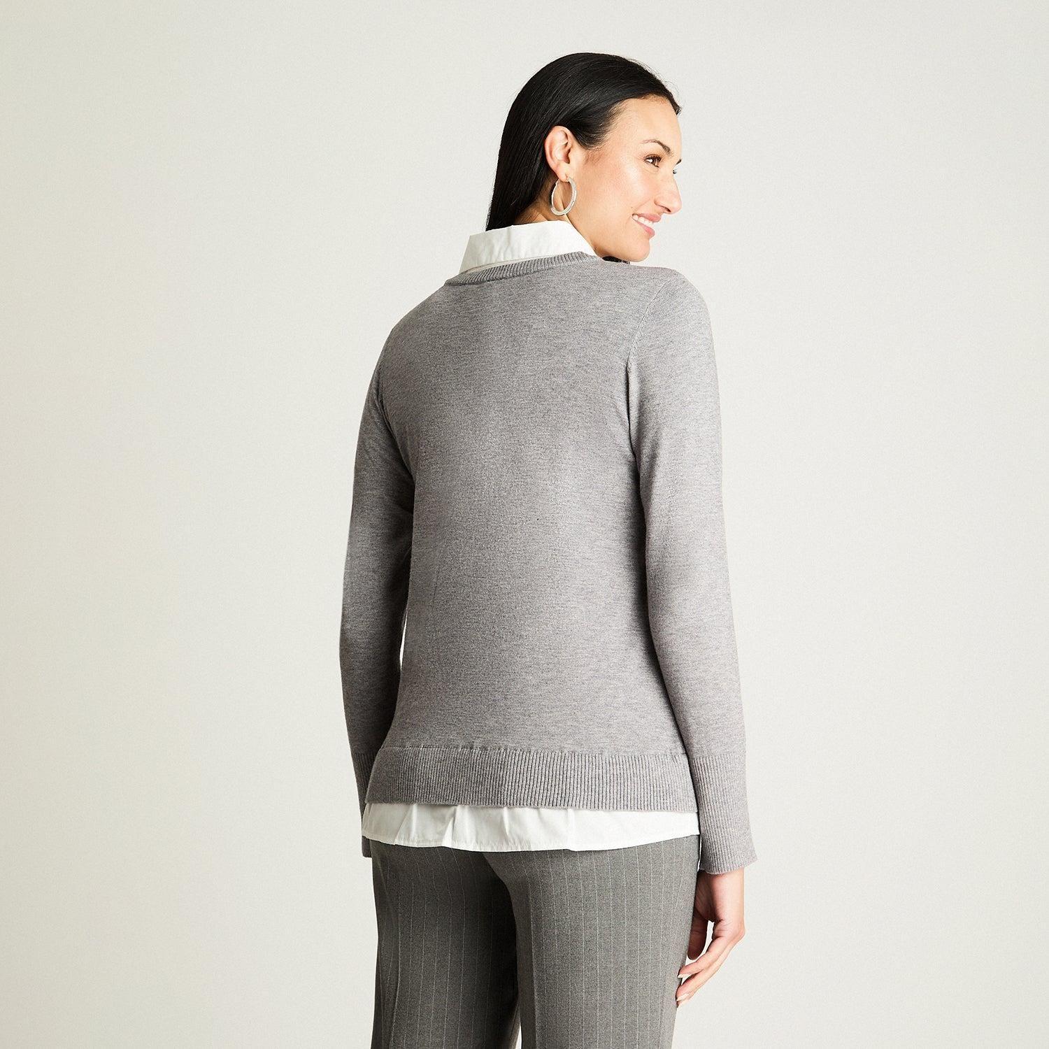Sweater Manga Larga Twin Set Camisero Gris-1