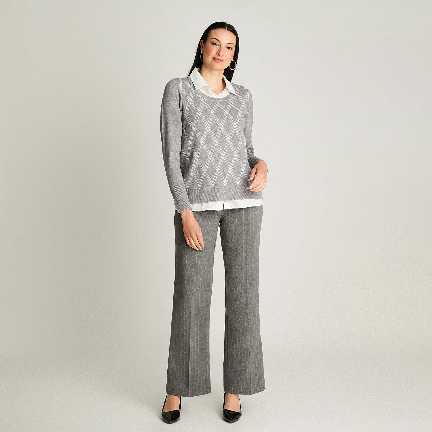 Sweater Manga Larga Twin Set Camisero Gris-3