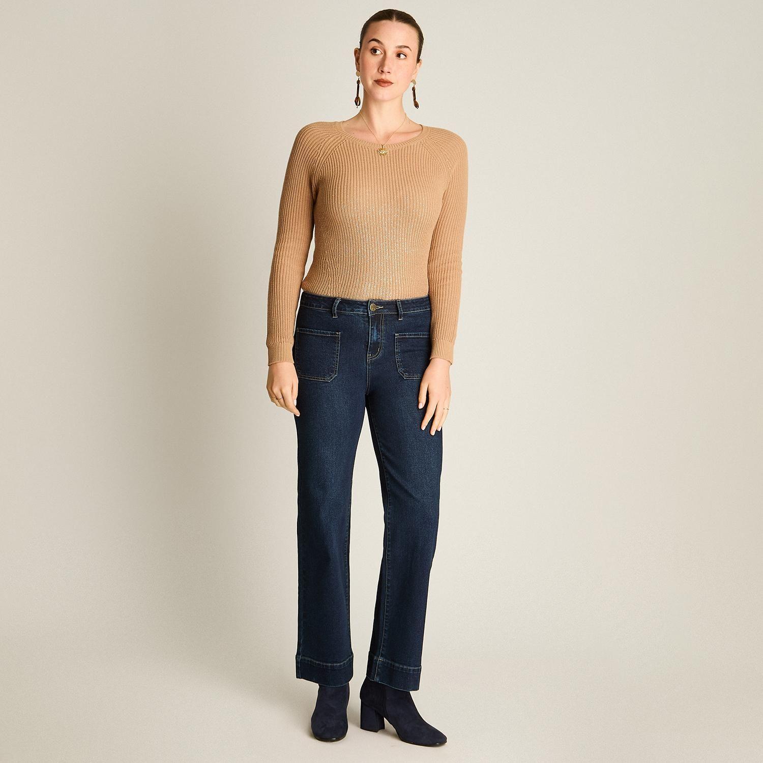 Jeans Blue Medio Wide Leg con Bolsillos-2