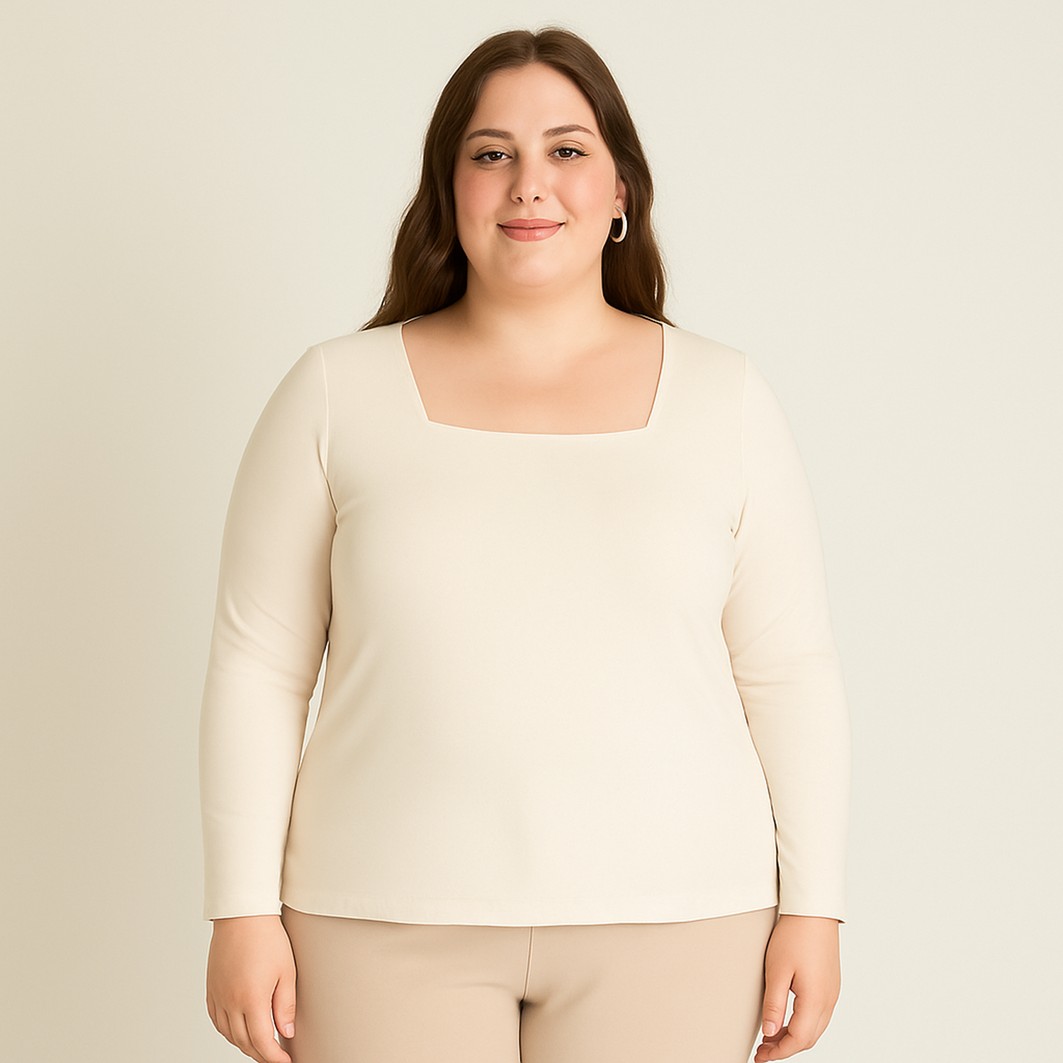 Polera Arena Cuello Cuadrado-2