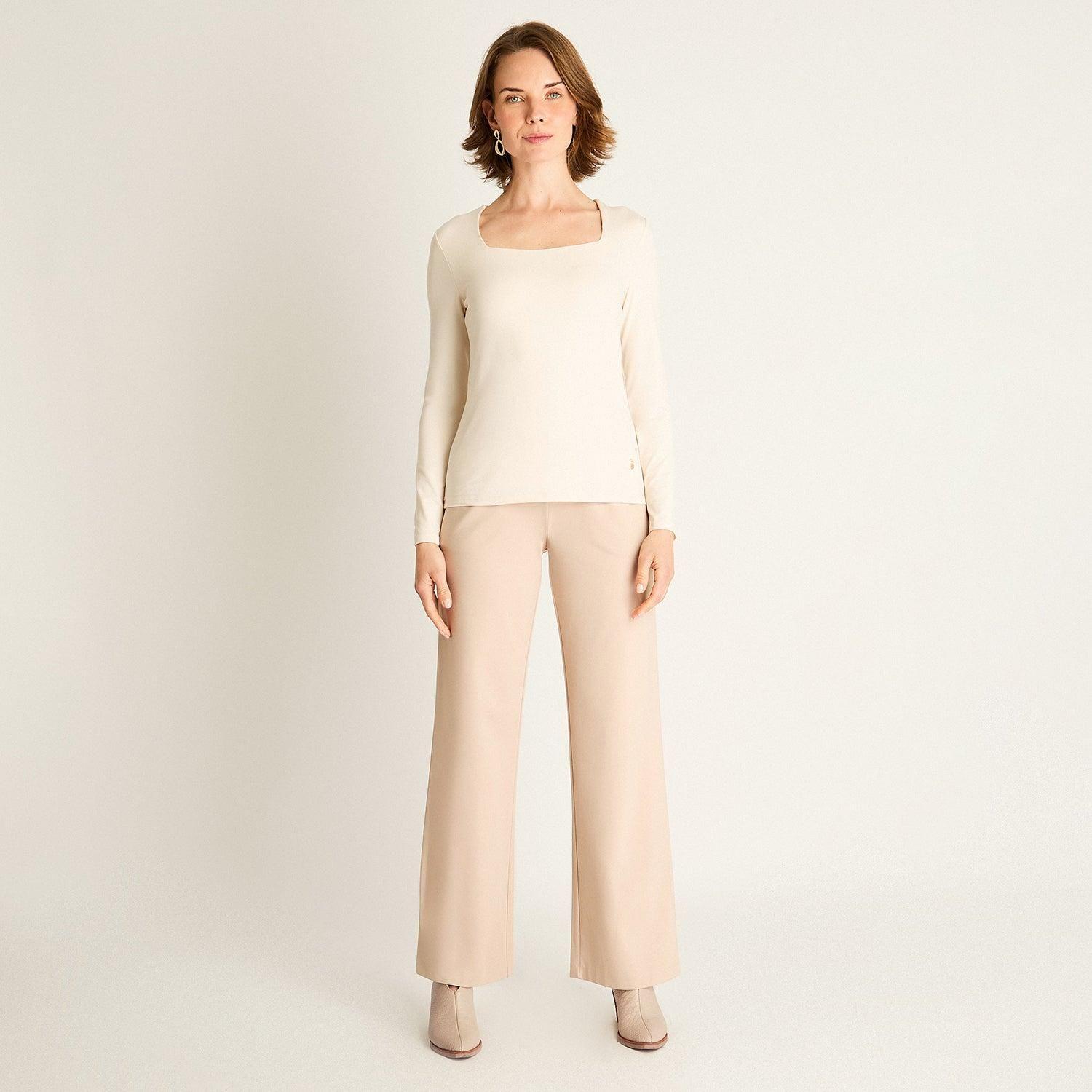 Polera Arena Cuello Cuadrado-4