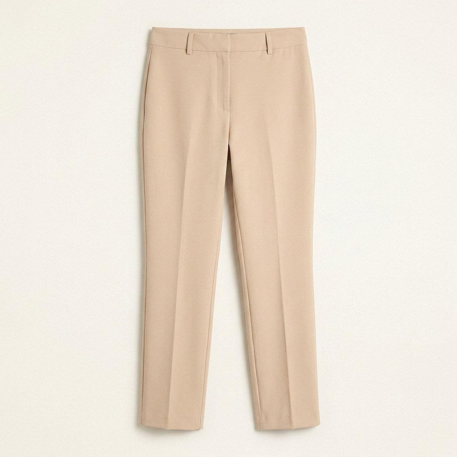 Pantalón Formal Beige Corte Recto-4