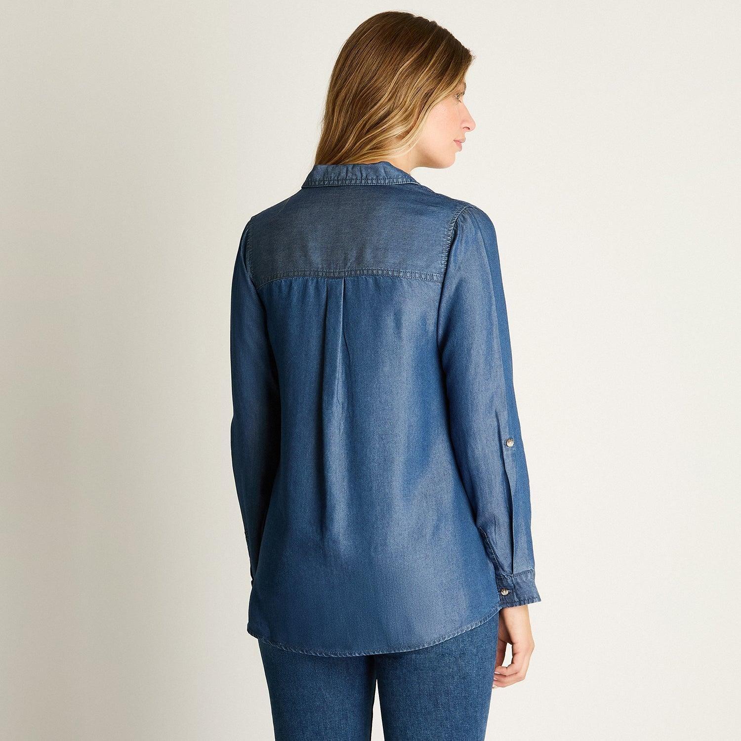 Blusa Azul de Lyocell-1