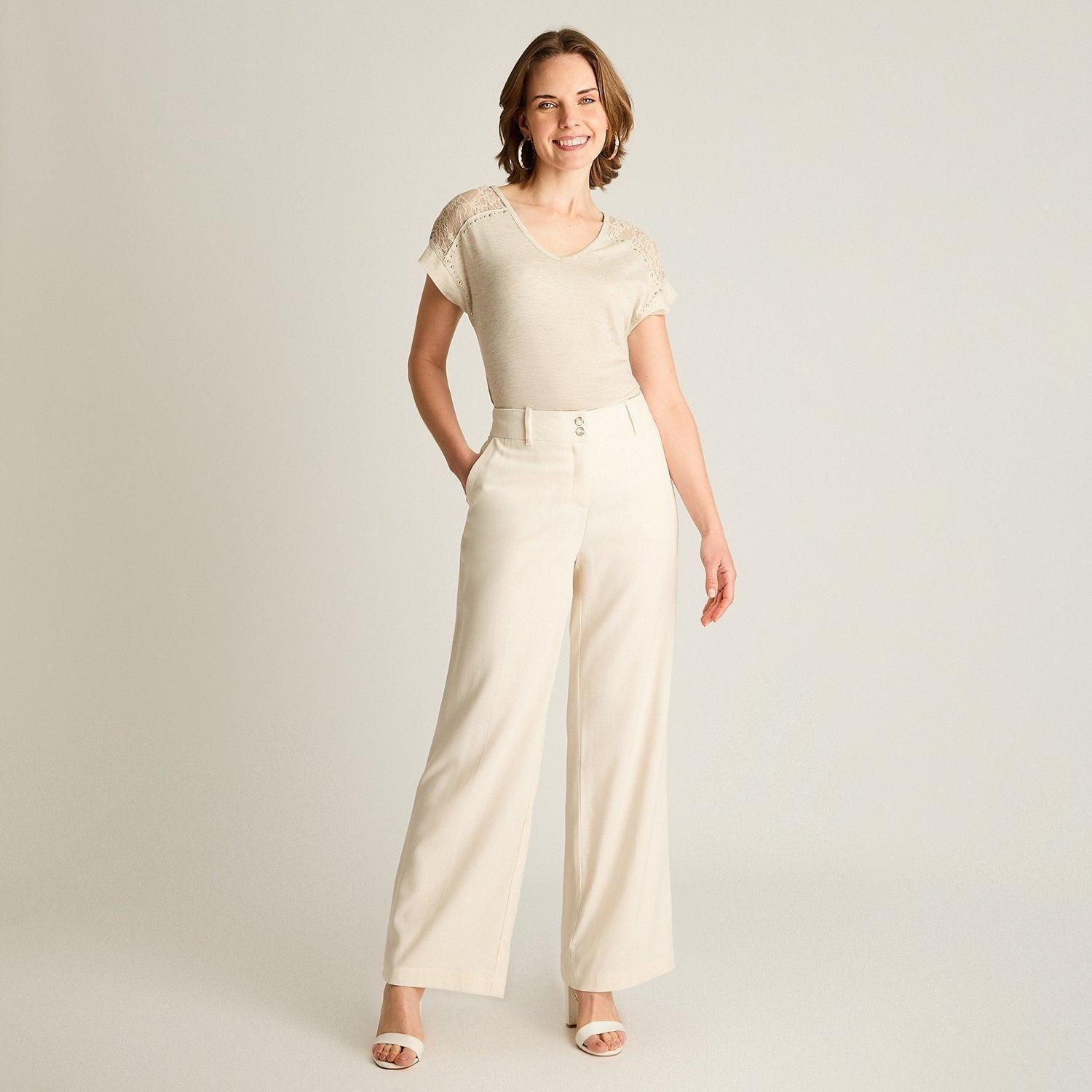 Pantalón Palazzo Arena de Lino y Viscosa-3