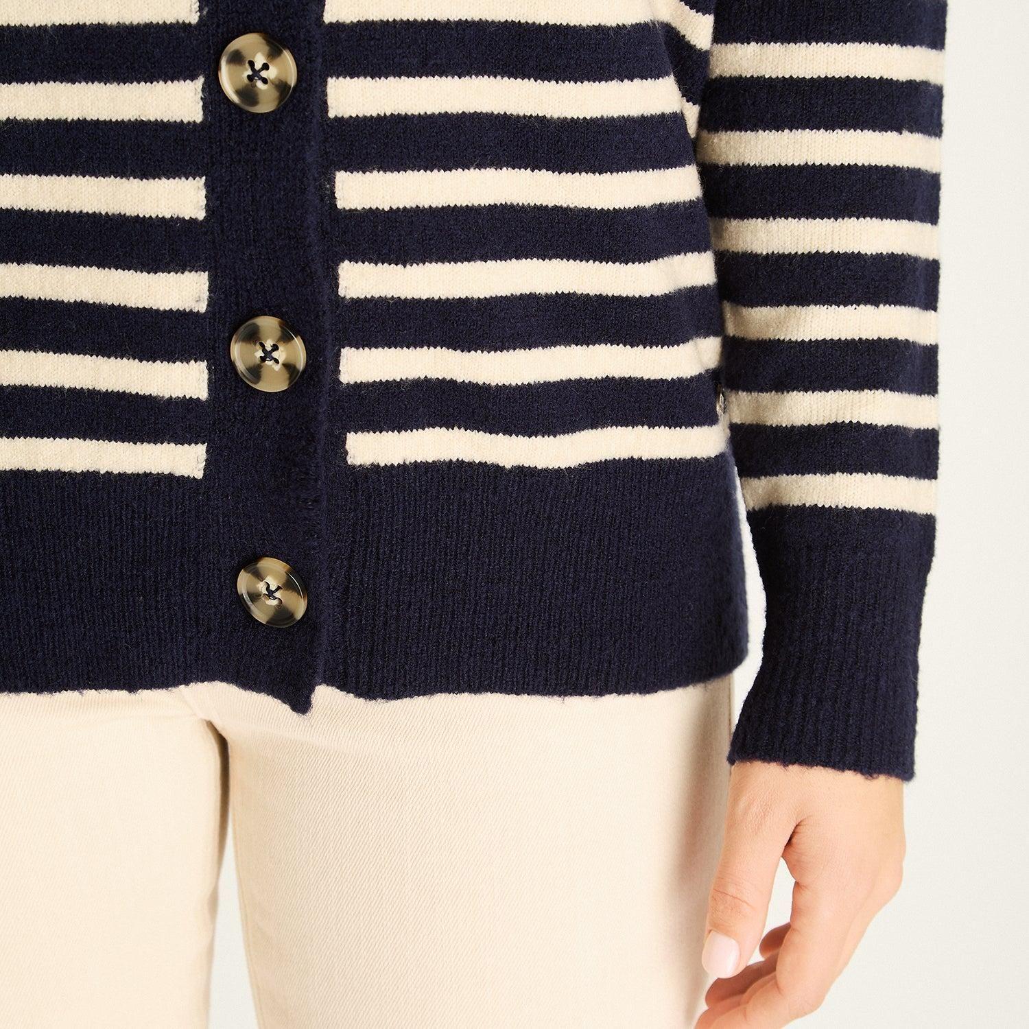 Cardigan Azul Manga Larga Elasticidad Media Sin Forro Calce Holgado-2