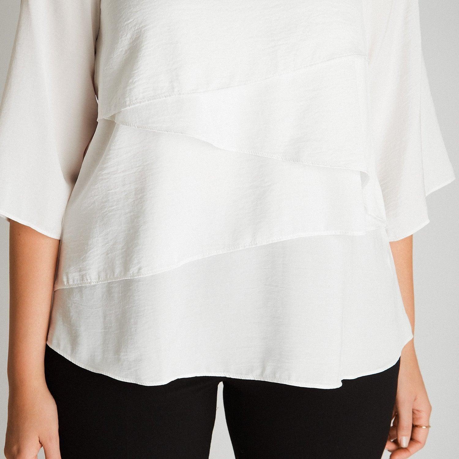 Blusa Blanca Manga 3,4-2