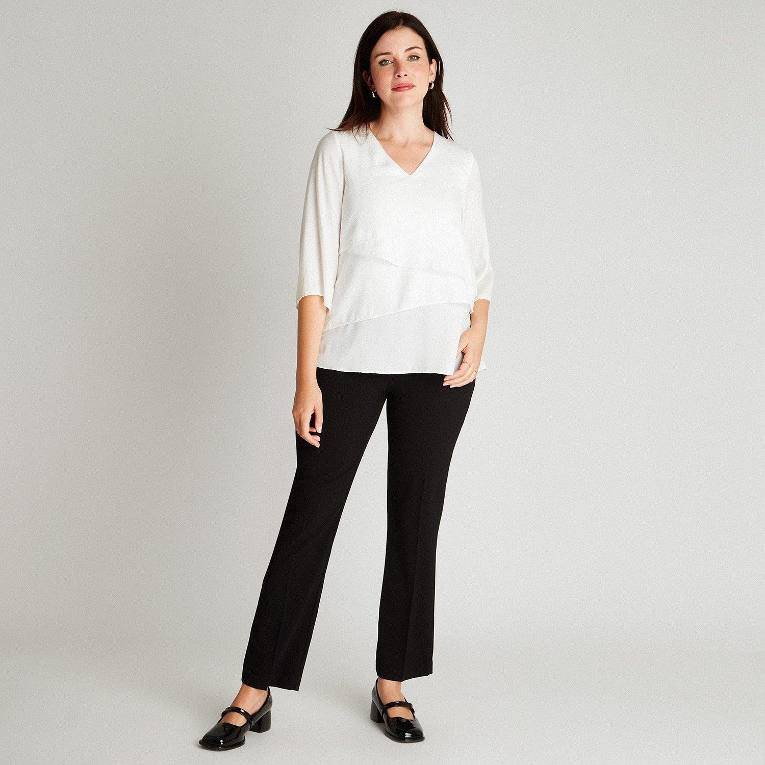 Blusa Blanca Manga 3,4-3