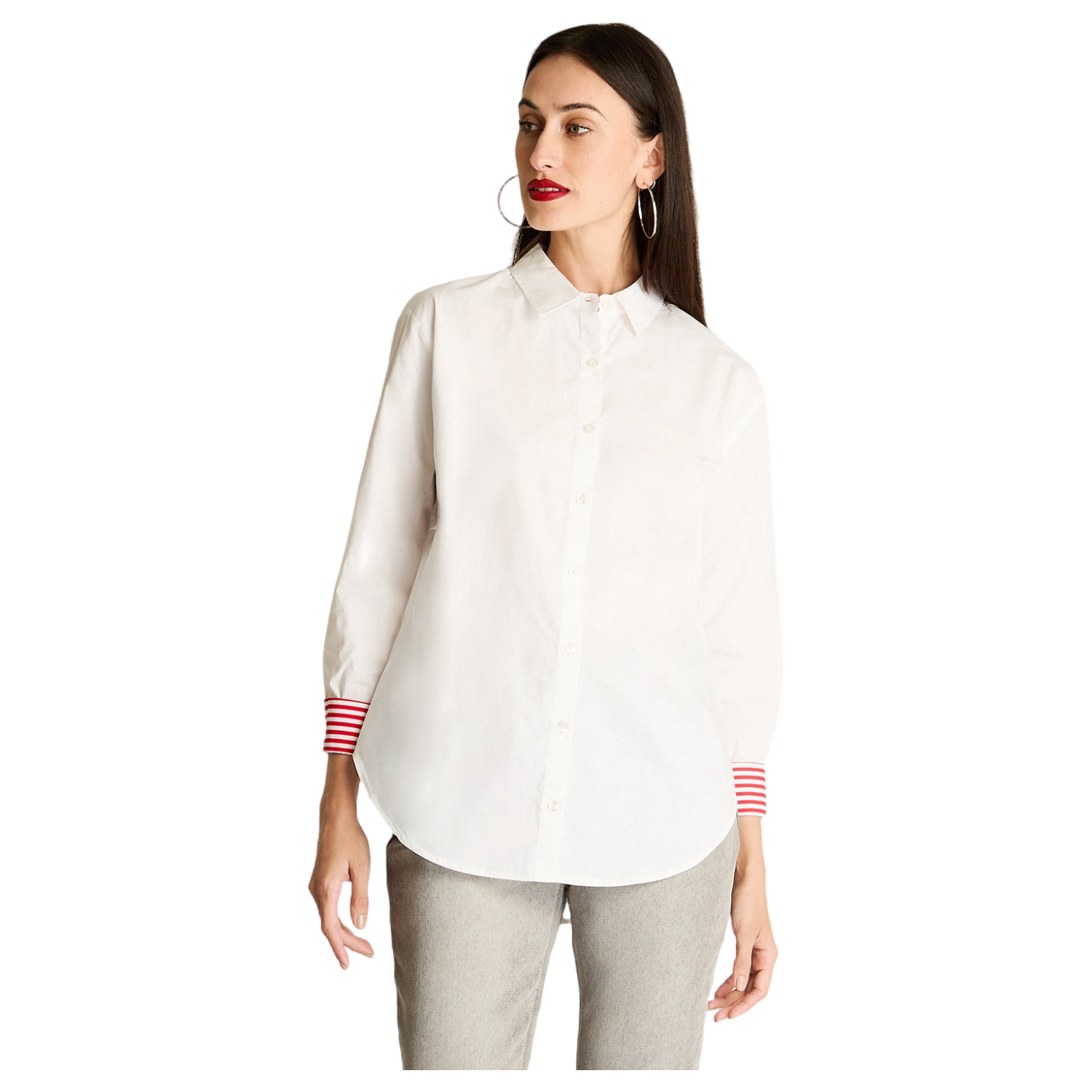 Blusa Oversize Con Detalles En Las Mangas Blanco-0