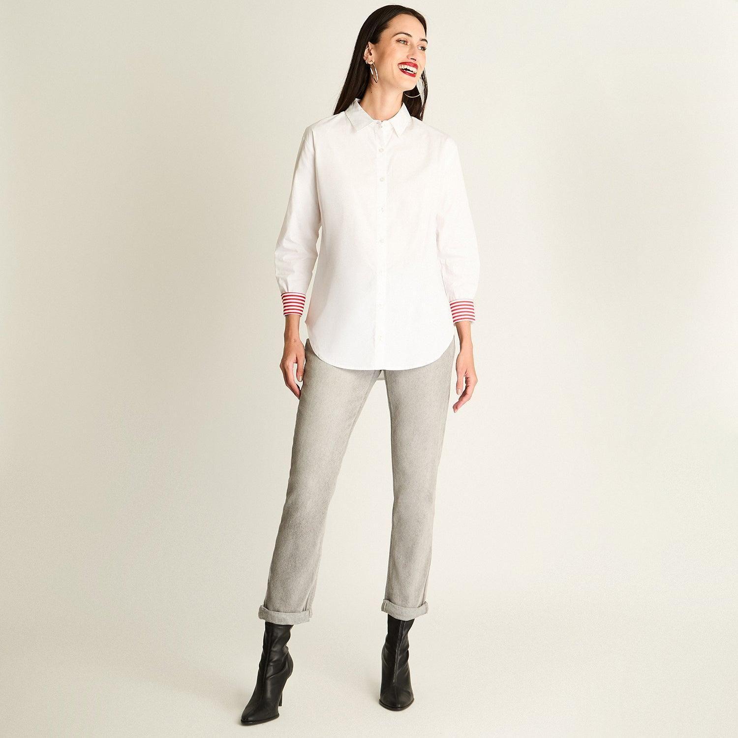 Blusa Oversize Con Detalles En Las Mangas Blanco-2
