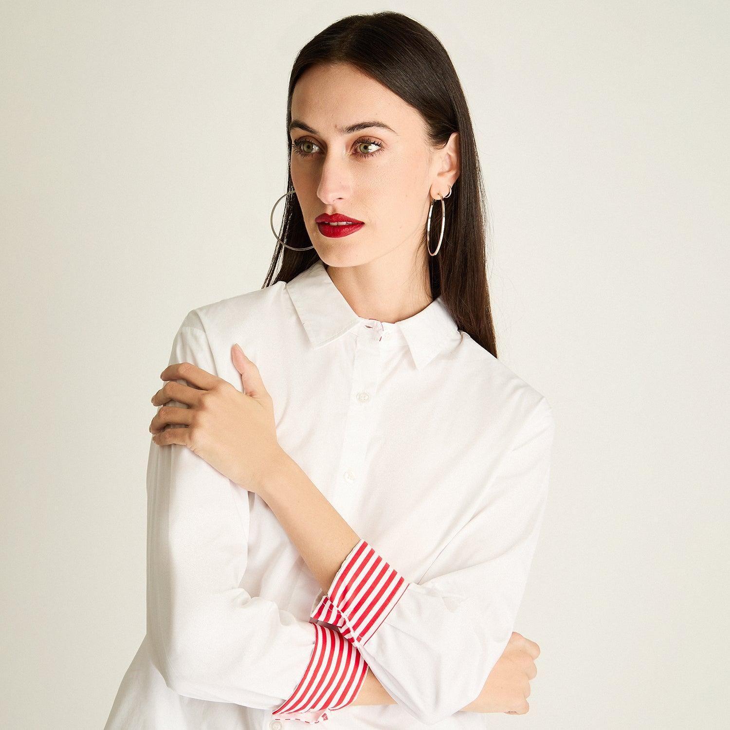 Blusa Oversize Con Detalles En Las Mangas Blanco-3