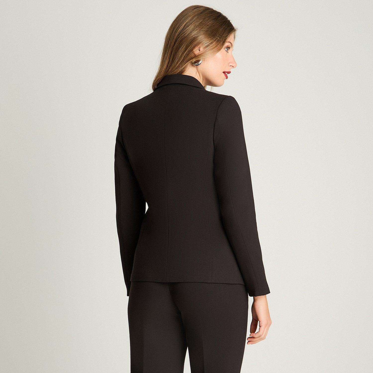 Blazer Manga Larga Con Un Botón Negro-1
