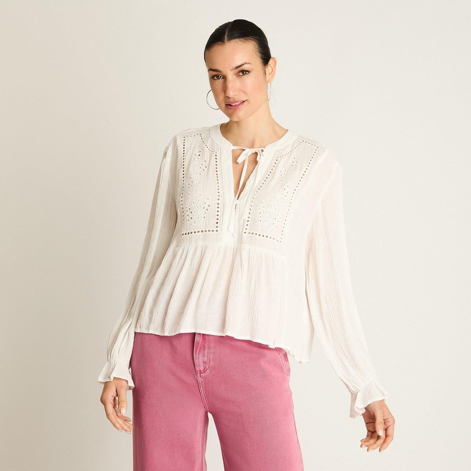 Blusa Crudo Bordado Romántico-0