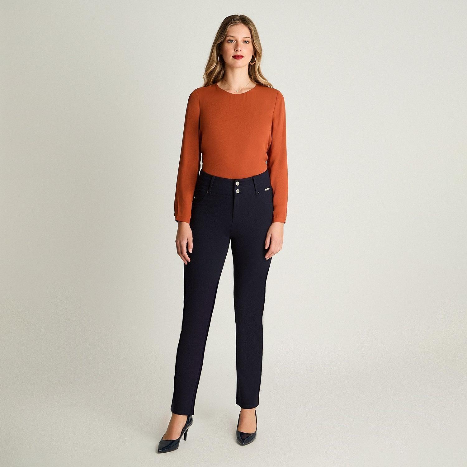 Calza Recta Dos Botones Azul-3