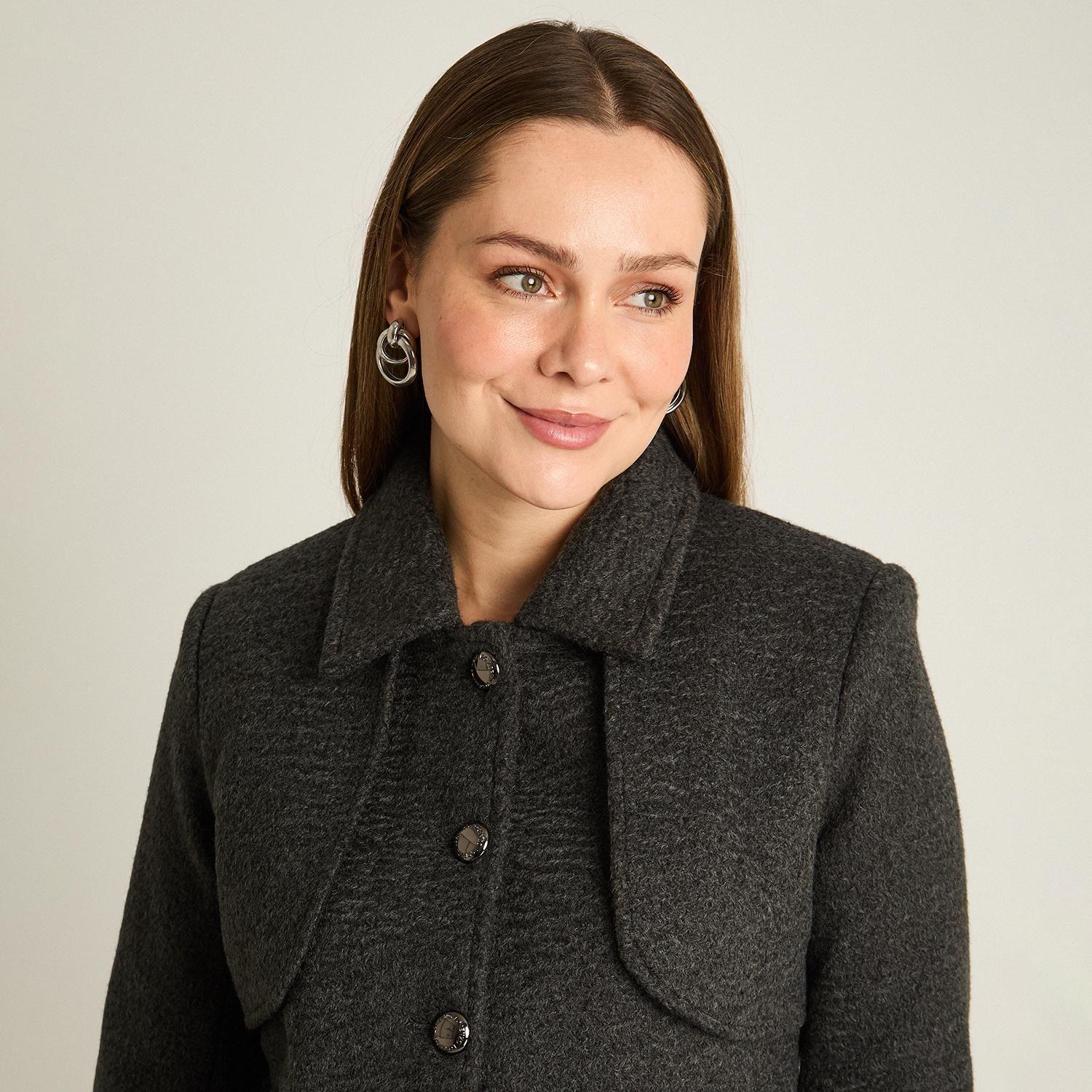 Chaqueta Marengo con Botones y Cuello con Solapa-2