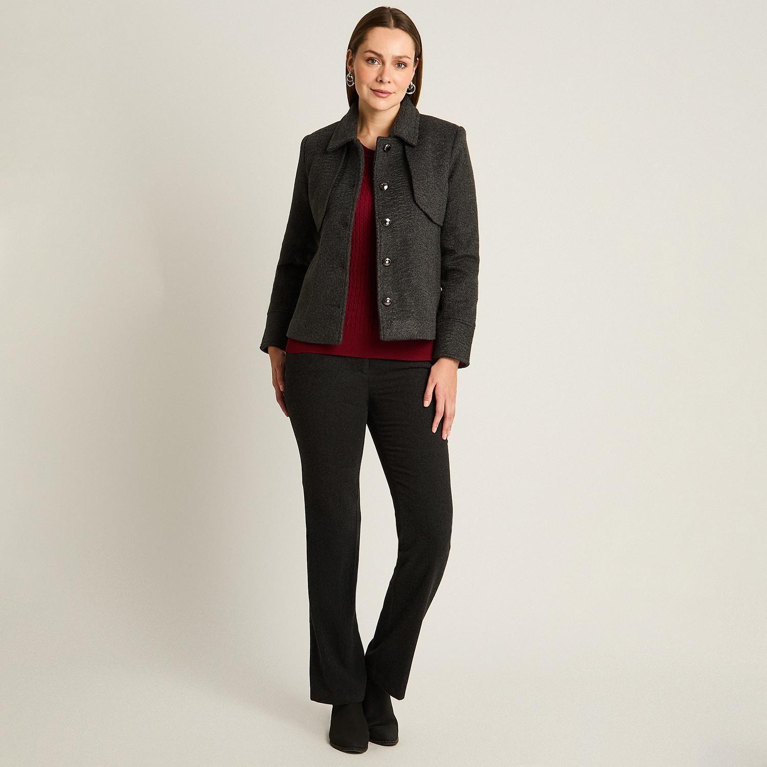 Chaqueta Marengo con Botones y Cuello con Solapa-3
