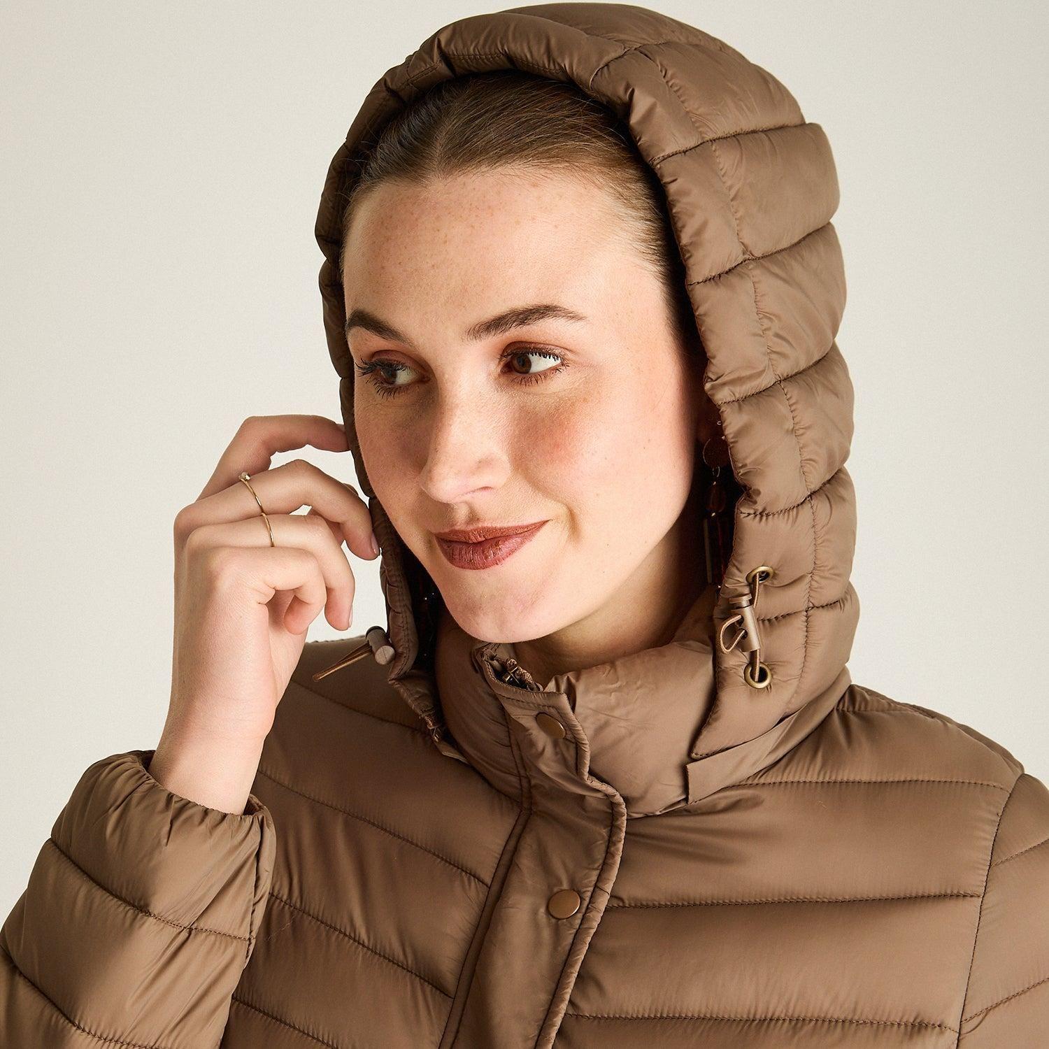 Parka Taupe Manga Larga Elasticidad Nula Sin Forro Calce Normal Tela Plano-2