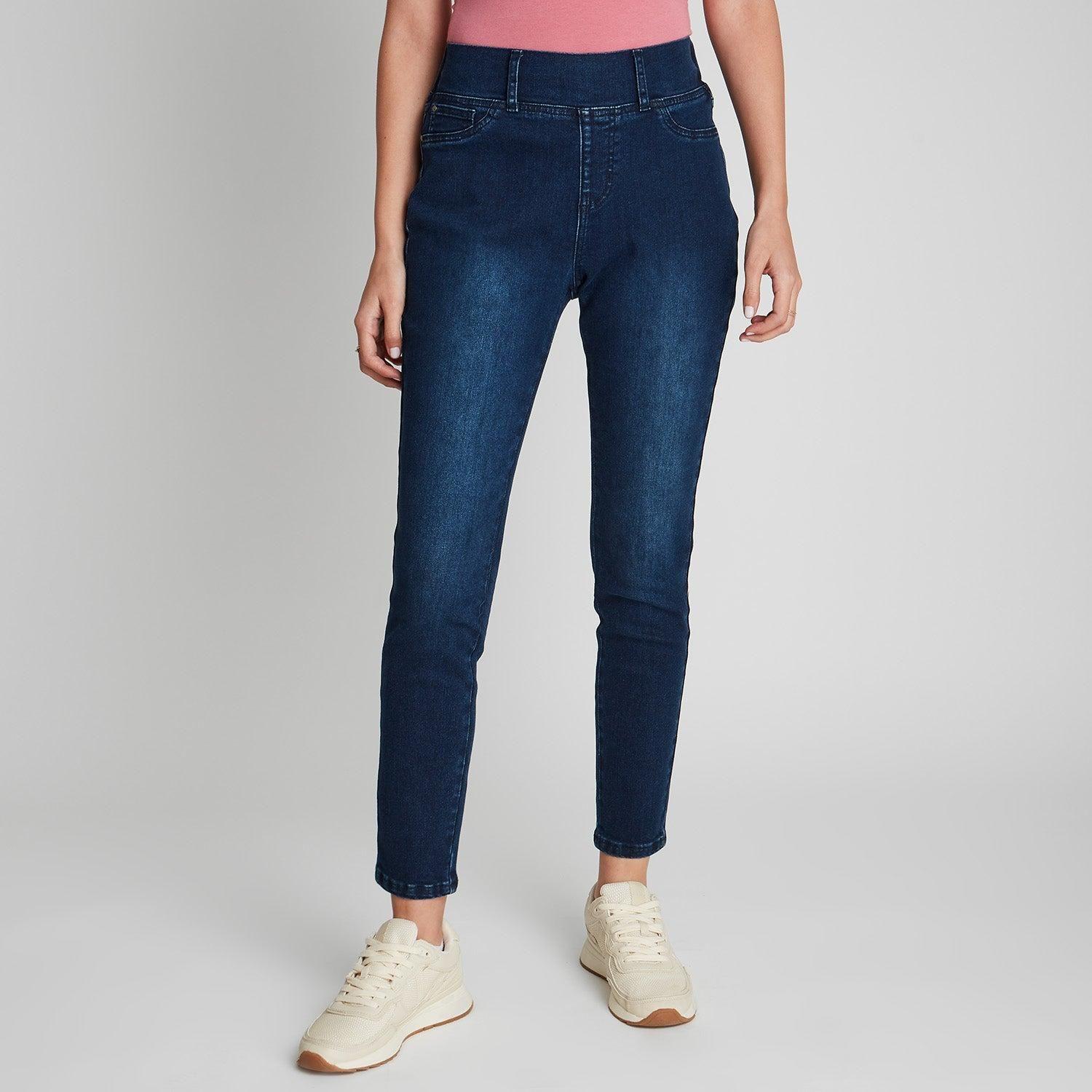 Skinny Jeans Pretina Alta Azul Oscuro-0