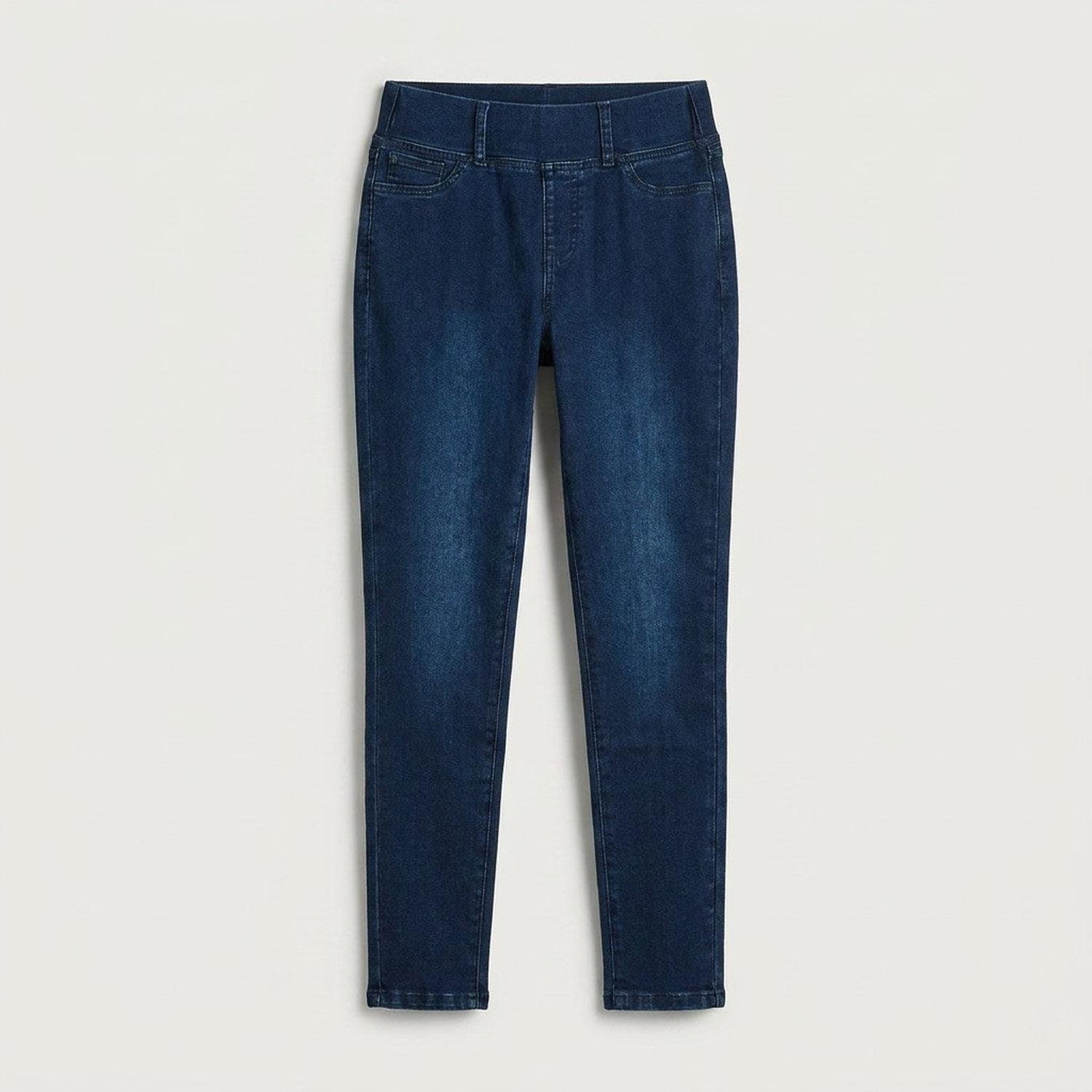 Skinny Jeans Pretina Alta Azul Oscuro-4