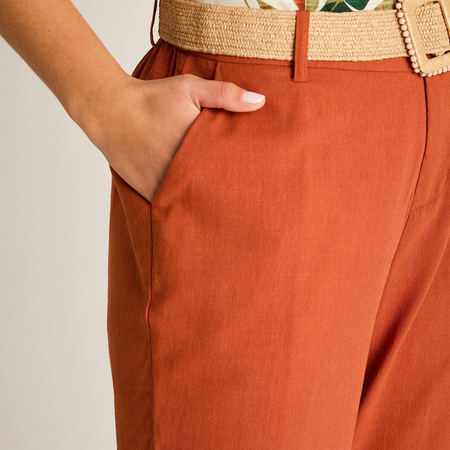 Pantalon Sport Terracota Recto No Elasticado Calce Normal-2