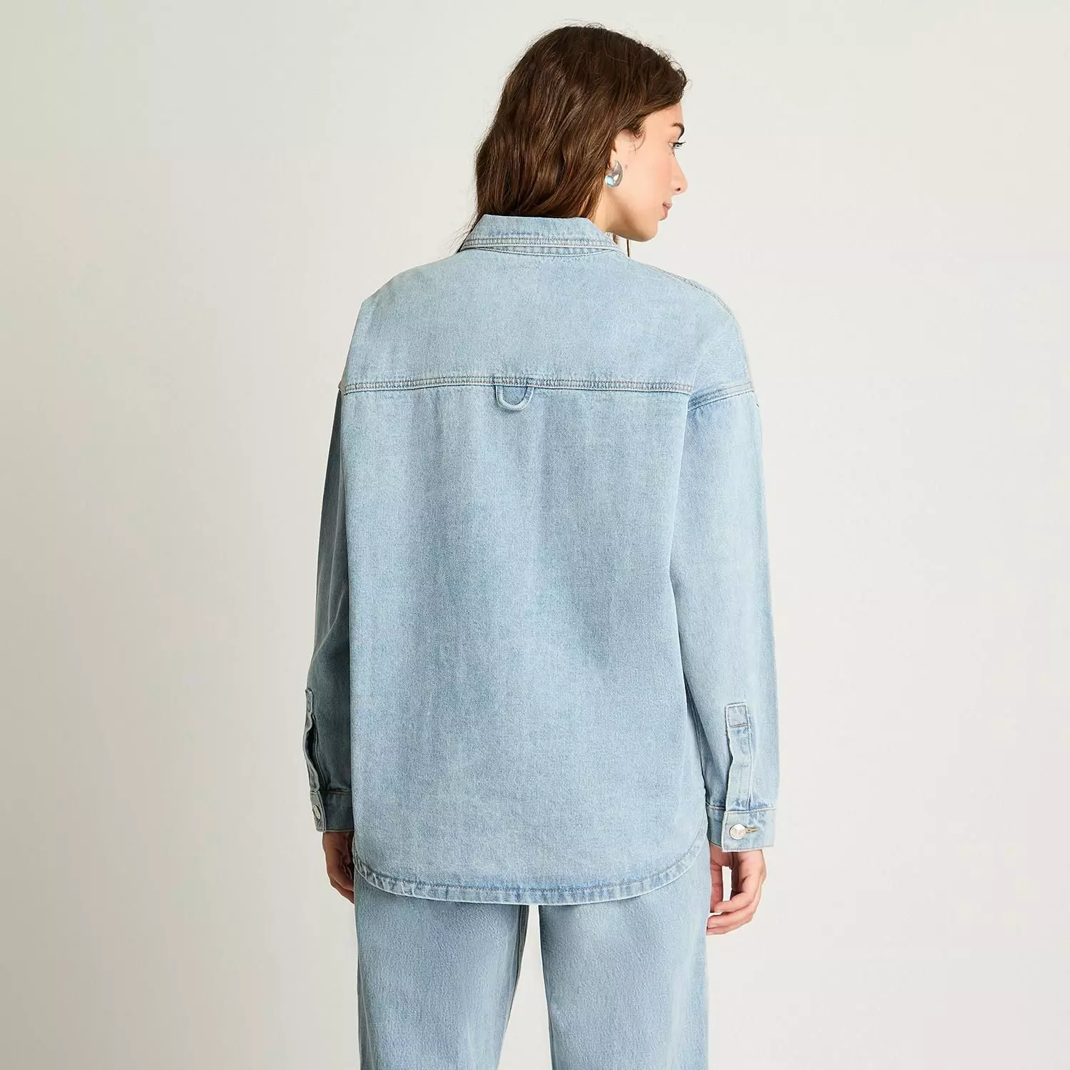 Chaqueta Sobre Camisa Manga Larga Denim Celeste-1