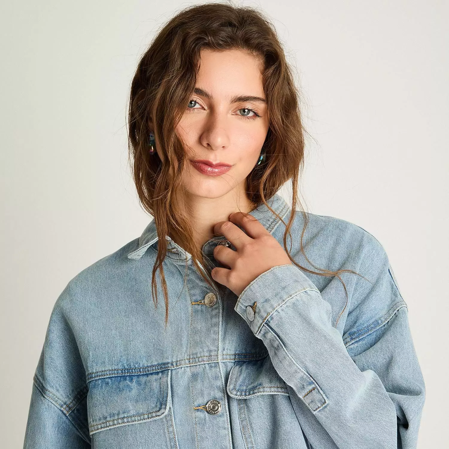 Chaqueta Sobre Camisa Manga Larga Denim Celeste-2