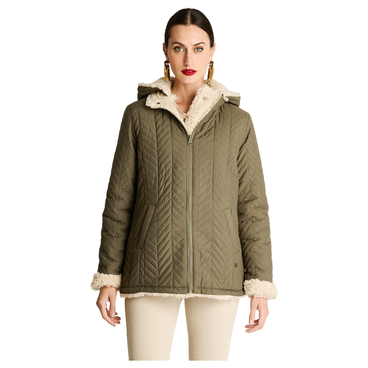 Parka Quilted Reveresible Verde-8