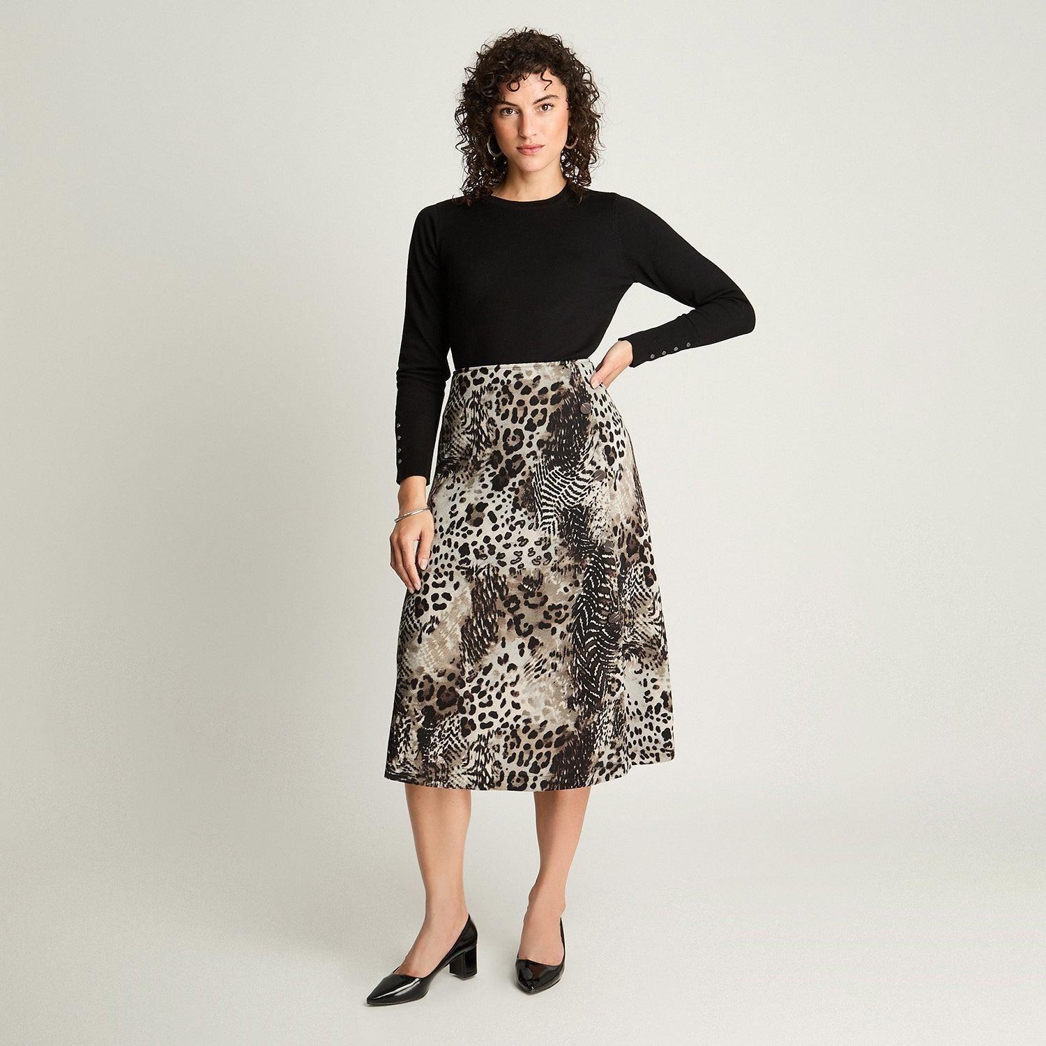 Falda De Camant Estampada Negro-3