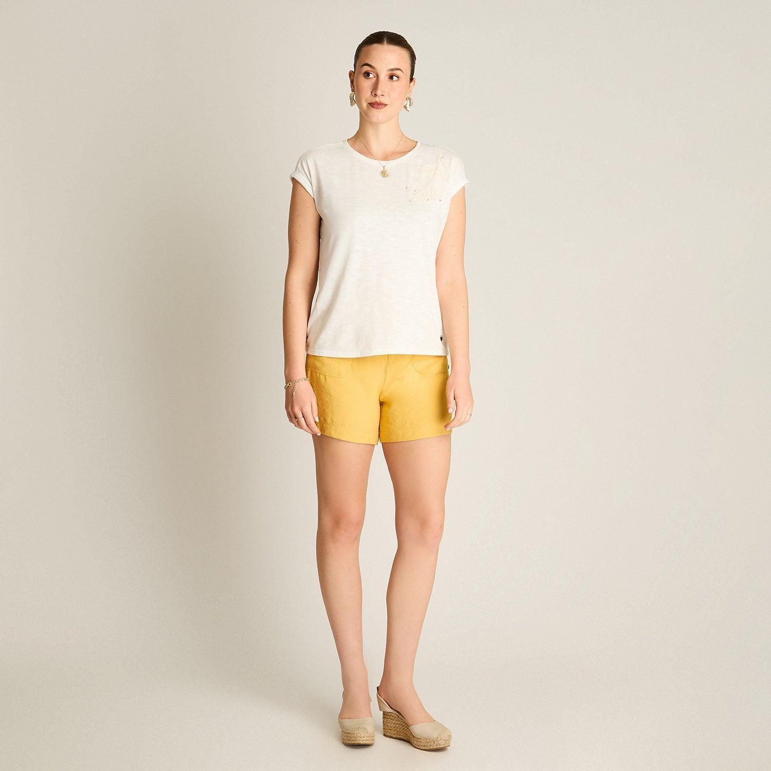 Polera Manga Corta con Bordado en el Hombro-3