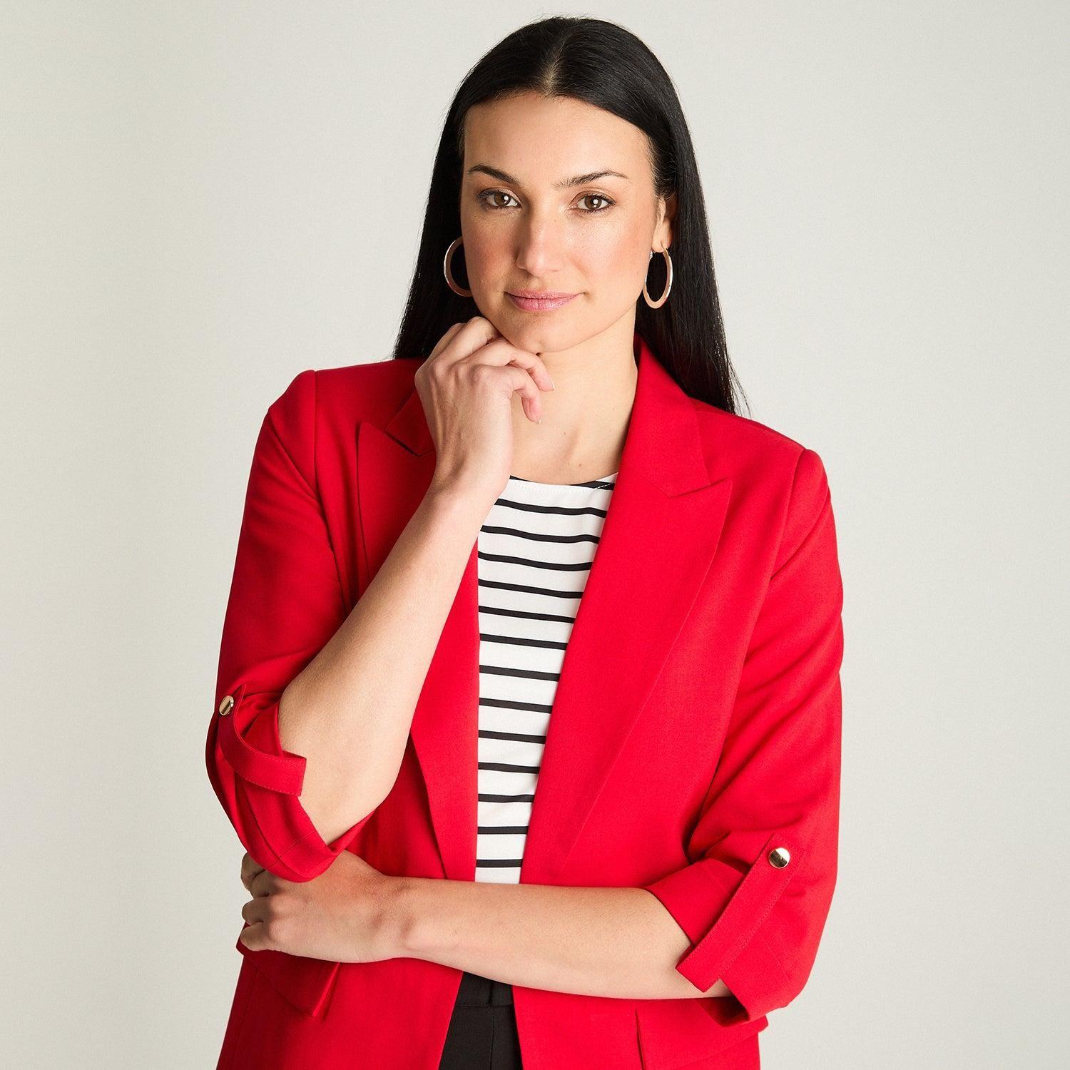 Blazer Manga Larga Roll Up Rojo-1