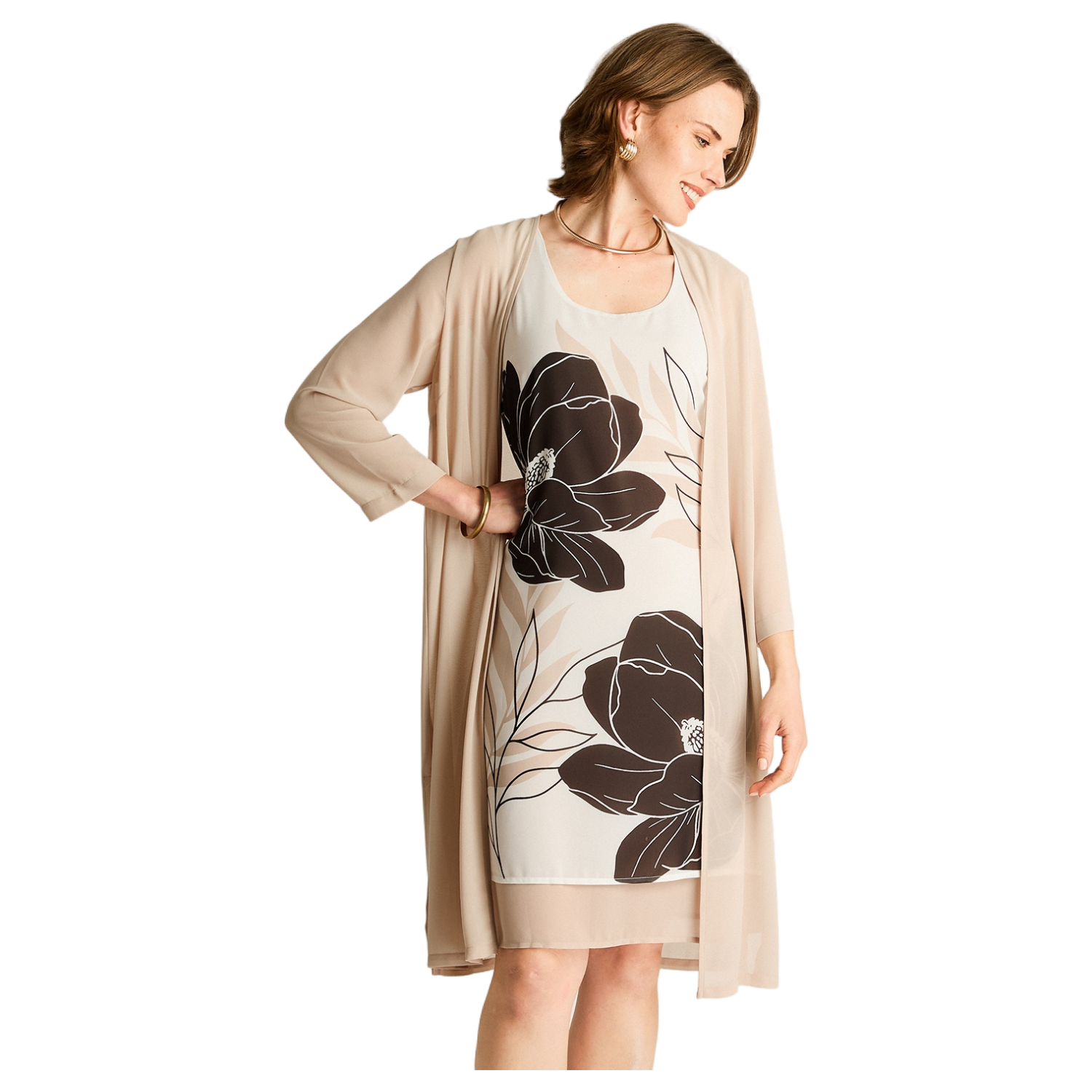 Vestido Midi Beige-0