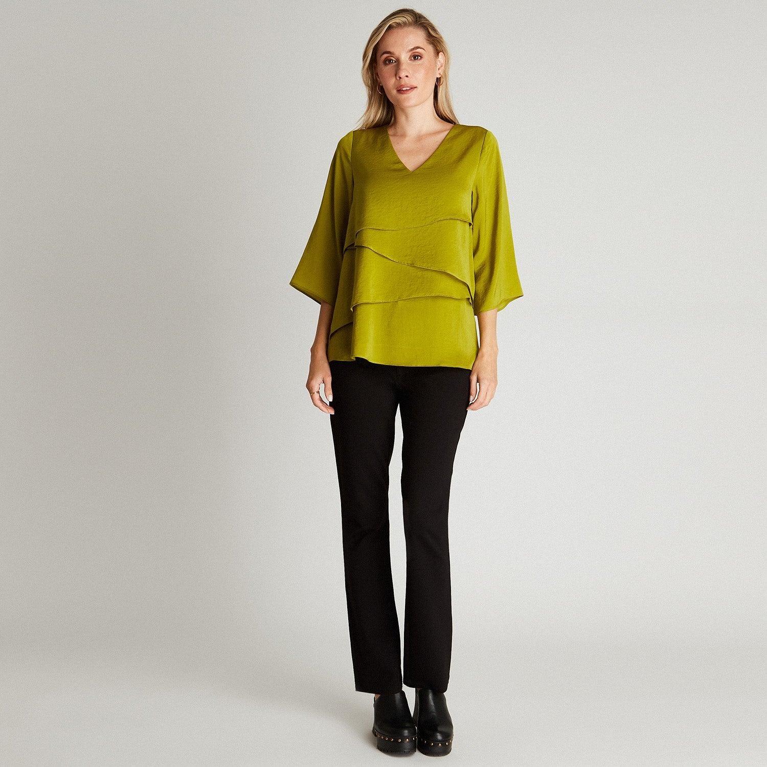 Blusa Verde Pistacho Manga 3,4-3