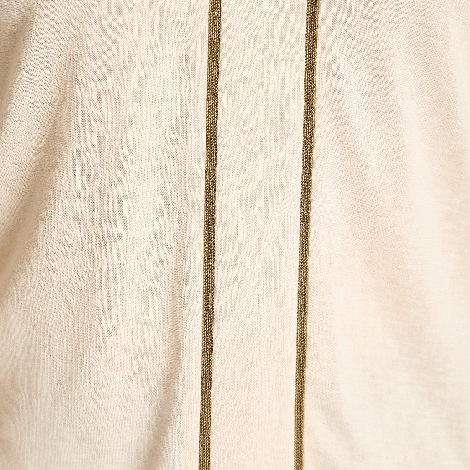 Polera Cruda Cuello en V Manga 3/4 con Aplicación Delantera-2